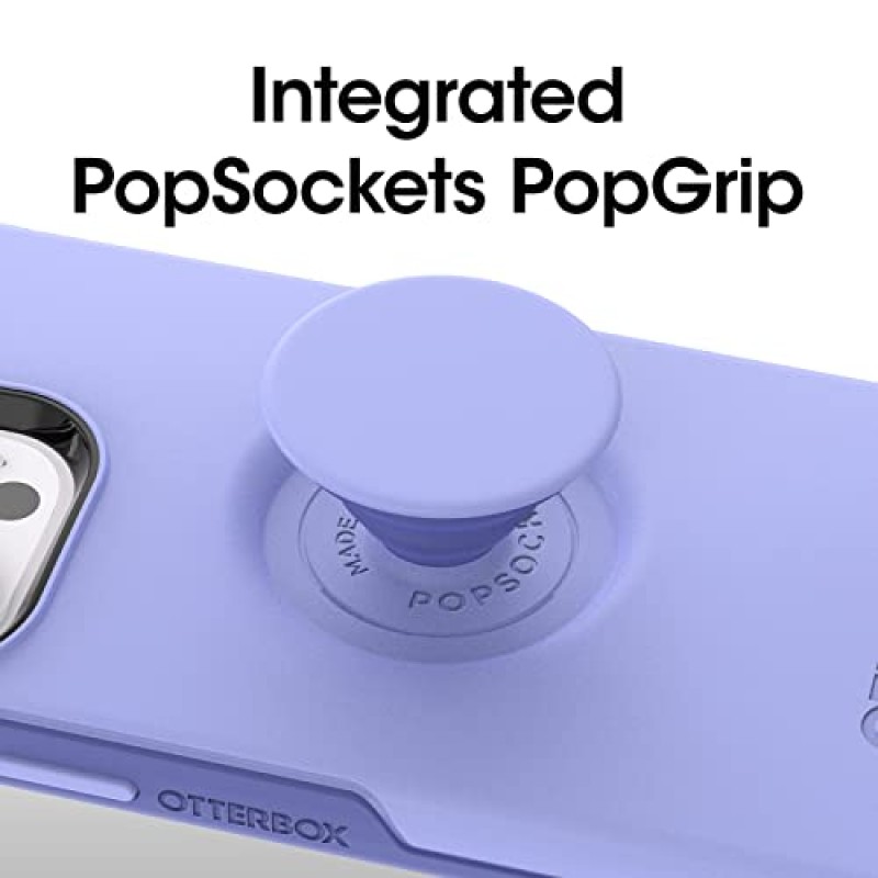 OtterBox iPhone 14 Pro(전용) Otter + Pop 대칭 시리즈 케이스 - PERIWINK(보라색), 통합 PopSockets PopGrip, 슬림하고 주머니에 휴대 가능하며 가장자리가 돌출되어 카메라와 화면 보호