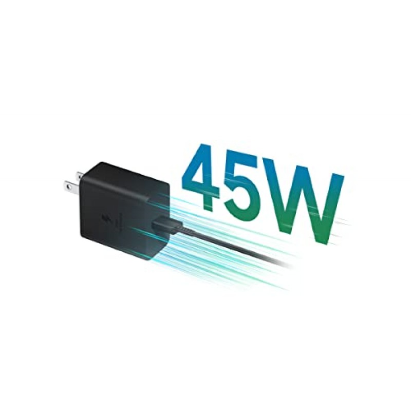 SAMSUNG 45W 전원 어댑터(C-to-C 케이블 포함), USB, 검정색