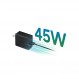 SAMSUNG 45W 전원 어댑터(C-to-C 케이블 포함), USB, 검정색