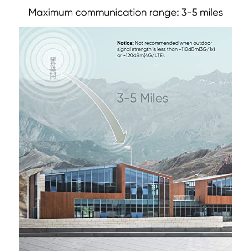 가정용 휴대폰 신호 부스터, 최대 8000제곱피트의 듀얼 내부 안테나 범위를 지원하는 휴대폰 부스터, AT&T, Verizon, T-Mobile 등에 적합, 대역 66/4/12/17/13/용 5G 4G LTE 5/2/25