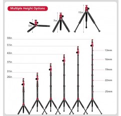 Manbily 휴대폰 카메라 셀카봉 삼각대 무선 리모컨이 포함된 모노포드, 확장 가능한 여행용 삼각대 알루미늄 연장 막대 볼 헤드 전화 홀더 휴대 가방, 프로젝터 삼각대, 비디오 블로깅 라이브용