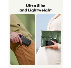 2팩 휴대용 충전기(케이블 내장), 2PCS 슬림형 10000mAh 여행용 필수품 배터리 팩 6출력 iPhone용 3A 전원 은행 Samsung Pixel LG Moto iPad