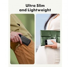 2팩 휴대용 충전기(케이블 내장), 2PCS 슬림형 10000mAh 여행용 필수품 배터리 팩 6출력 iPhone용 3A 전원 은행 Samsung Pixel LG Moto iPad