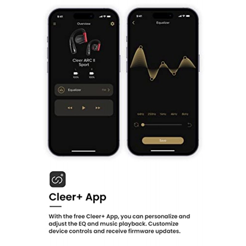 Cleer Audio ARC II 스포츠 Bluetooth 5.3, Android 및 iPhone용 오픈이어 헤드폰, 무선 이어버드, 35시간 배터리 수명, IPX5 방수, 다중 지점 연결 기능이 있는 듀얼 16.3mm 드라이버 블랙