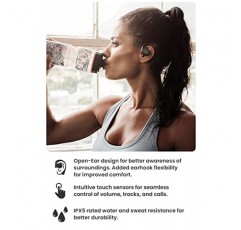Cleer Audio ARC II 스포츠 Bluetooth 5.3, Android 및 iPhone용 오픈이어 헤드폰, 무선 이어버드, 35시간 배터리 수명, IPX5 방수, 다중 지점 연결 기능이 있는 듀얼 16.3mm 드라이버 블랙