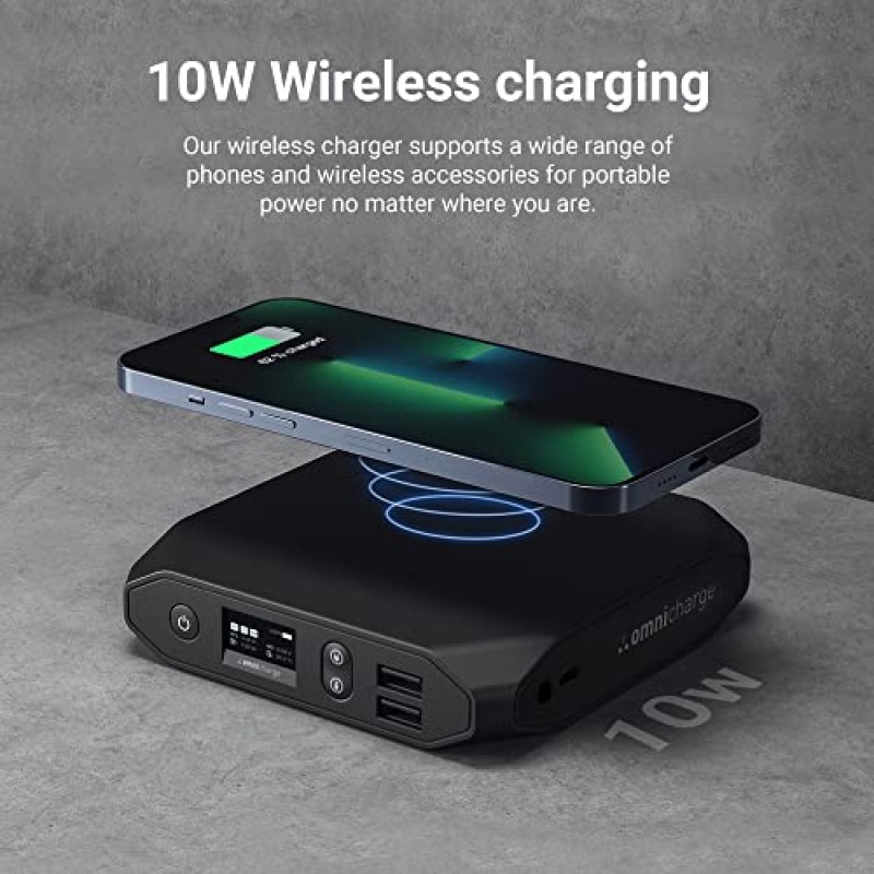 Omni 20+ 20000mah 노트북 전원 은행 휴대용 충전기 | 노트북용 AC/DC/USB-C/무선 배터리 백업:MacBook Pro/Dell/Surface | 카메라:Canon/Nikon/DSLR/DJI 드론 | 스마트 장치:iPhone/삼성