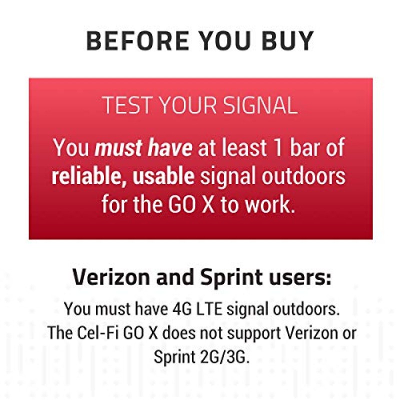 CEL-FI GO X | 가정용 휴대폰 부스터 | 4G, 5G, AT&T, Verizon 및 T-Mobile | 유일한 100dB 휴대폰 신호 부스터 | FCC 승인 | 2 안테나 키트