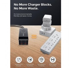 OTAO 200W USB C 충전기, Gan 충전기 USB 전원 스트립 AC, 4개의 USB-C 및 2개의 USB-A 포트가 있는 고속 충전 블록, GaN 충전기 MacBook 노트북 iPhone Samsung iPad용 USB C 충전 스테이션