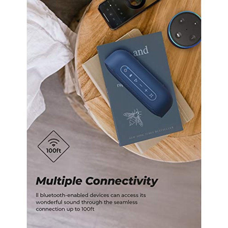 Tribit MaxSound Plus 휴대용 Bluetooth 스피커, 강력하고 더 큰 사운드를 갖춘 24W 무선 스피커, 탁월한 XBass, IPX7 방수, 20시간 재생 시간, 파티용 100피트 Bluetooth 범위, 야외(파란색)