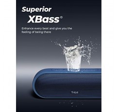 Tribit MaxSound Plus 휴대용 Bluetooth 스피커, 강력하고 더 큰 사운드를 갖춘 24W 무선 스피커, 탁월한 XBass, IPX7 방수, 20시간 재생 시간, 파티용 100피트 Bluetooth 범위, 야외(파란색)