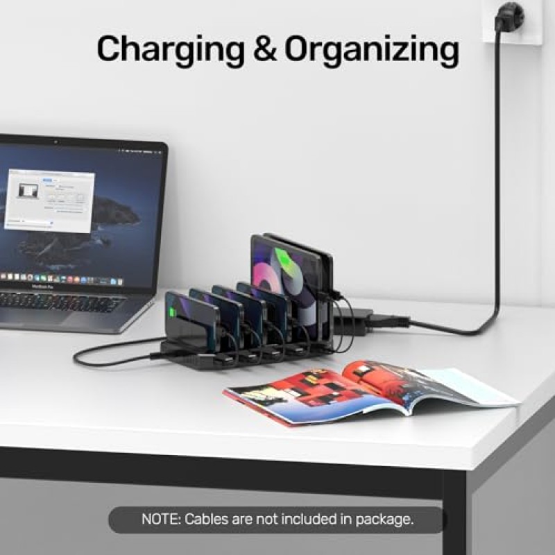 Quick Charge 3.0을 지원하는 Unitek 고속 충전 스테이션, 여러 장치, iPhone, iPad, 태블릿, Kindle-Black(UL 인증)을 위한 멀티 USB 충전기 스테이션