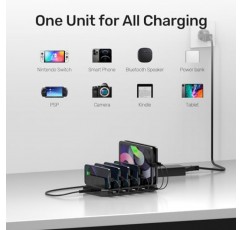 Quick Charge 3.0을 지원하는 Unitek 고속 충전 스테이션, 여러 장치, iPhone, iPad, 태블릿, Kindle-Black(UL 인증)을 위한 멀티 USB 충전기 스테이션