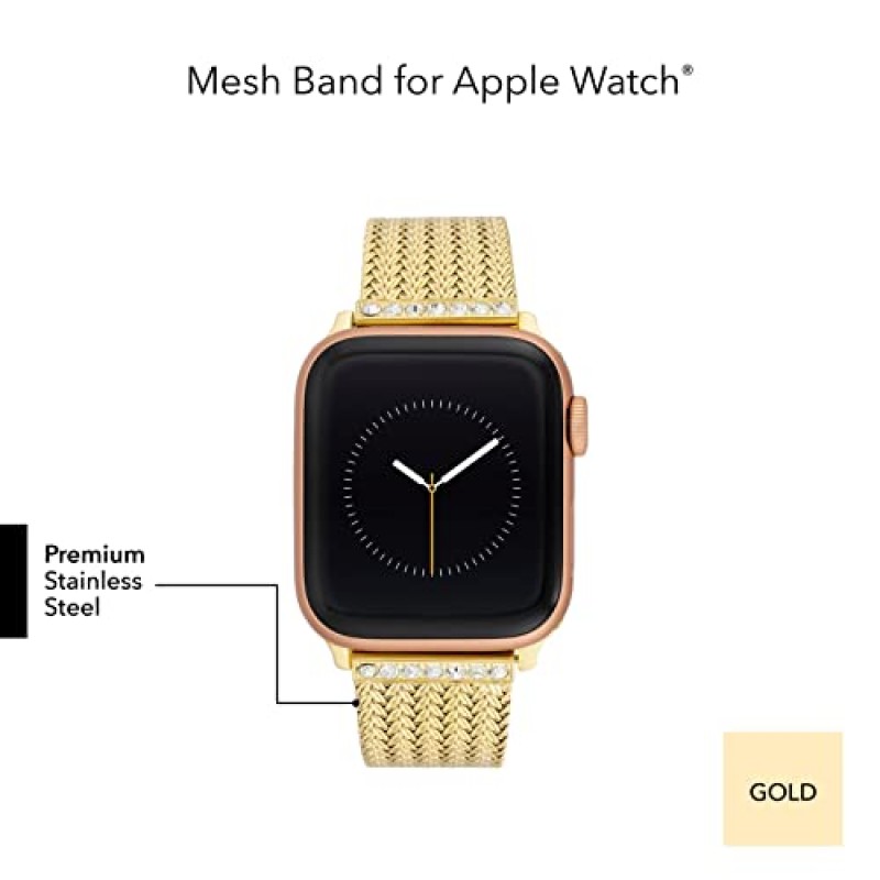 Apple Watch용 Anne Klein 메시 패션 밴드, 안전하고 조절 가능하며 Apple Watch 교체 밴드, 대부분의 손목에 맞습니다.