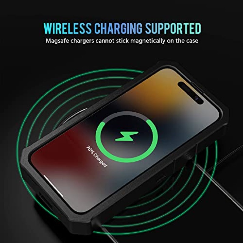 iPhone 14 Pro Max용 ZEROLEMON 배터리 케이스, 10000mAh 무선 충전 지원, RuggedJuicer iPhone 14 Pro Max 2022용 견고한 케이스가 포함된 휴대용 확장 배터리 충전기 커버