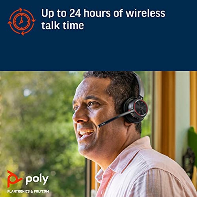 Poly - Voyager 4310 UC 무선 헤드셋(Plantronics) - 붐 마이크가 포함된 단일 이어 헤드셋 - USB-C Bluetooth 어댑터를 통해 PC/Mac에 연결, Bluetooth를 통해 휴대폰에 연결 - Teams, Zoom 등과 호환, 블랙