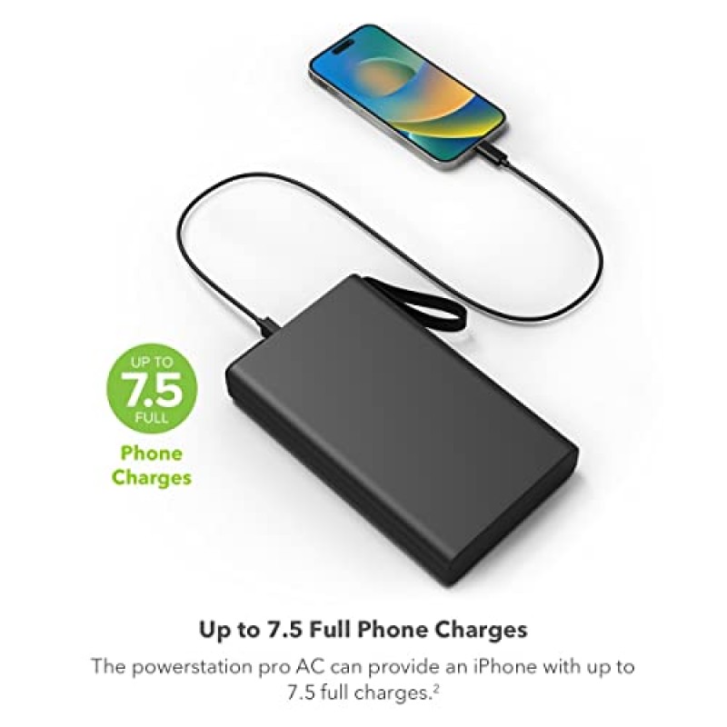 Mophie powerstation pro AC(2023) - MacBook 및 iPad와 호환되는 27,00mAh 외부 배터리 및 Powerstation XL 전원 은행 2023-20,000mAh 대형 내부 배터리, USB-A 포트 2개 및 20W 1개