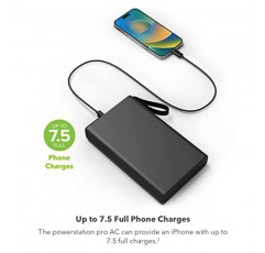 Mophie powerstation pro AC(2023) - MacBook 및 iPad와 호환되는 27,00mAh 외부 배터리 및 Powerstation XL 전원 은행 2023-20,000mAh 대형 내부 배터리, USB-A 포트 2개 및 20W 1개