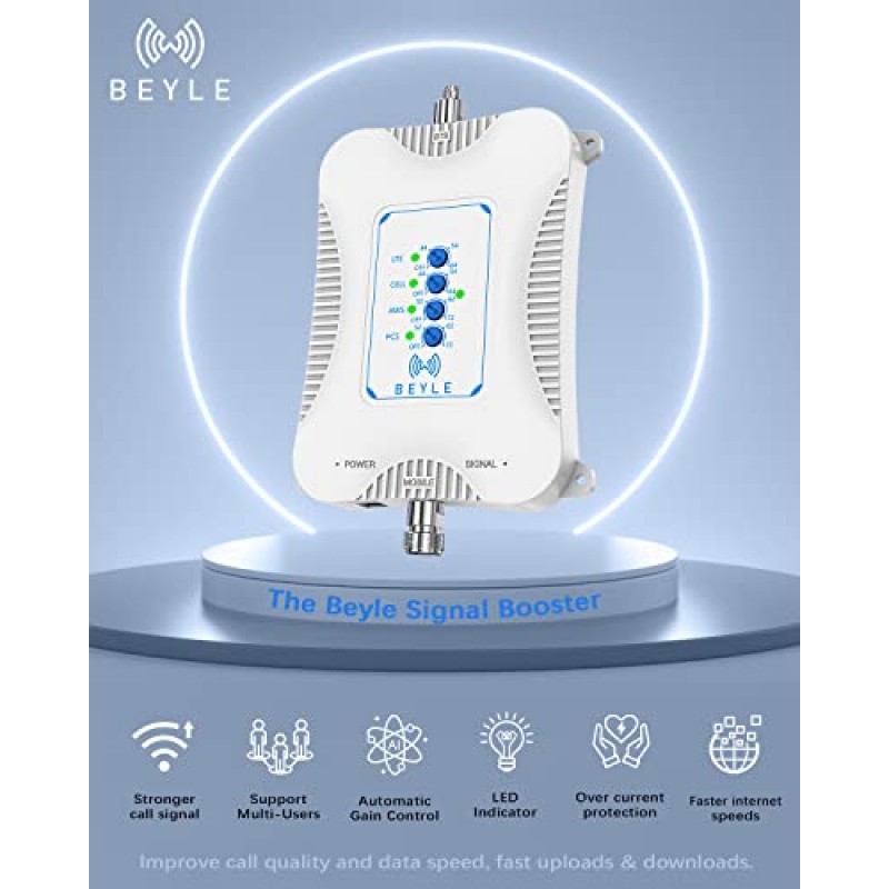 가정용 휴대폰 신호 부스터, 미국의 모든 이동통신사를 위한 휴대폰 부스터 Verizon, AT&T, T-Mobile 등, 5G 4G LTE 3G 데이터 및 전압 부스트, 셀 신호 부스터 셀 부스터 FCC 승인