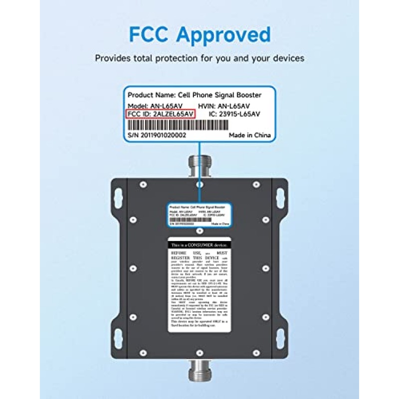 가정 및 사무실용 휴대폰 신호 부스터 - Verizon AT&T 및 T-Mobile용 4G LTE 데이터 부스트 - 65dB 듀얼 밴드 700MHz 대역 12/17/13 셀룰러 중계기 | FCC 승인