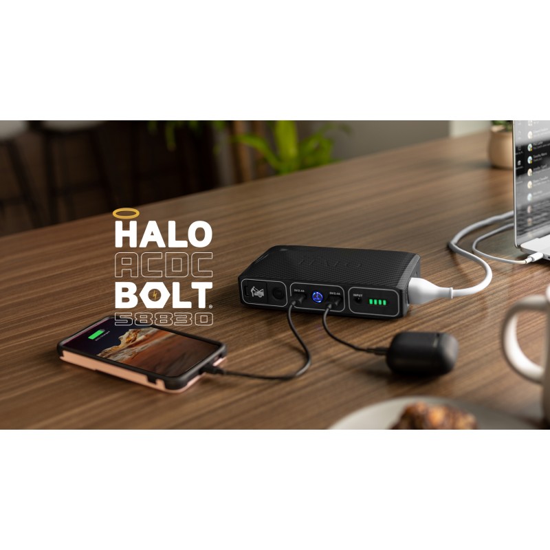 HALO USB 볼트 58830 mWh 휴대용 전화 노트북 충전기 AC 콘센트 및 차량용 충전기가 포함된 차량용 점프 스타터 - 로즈 골드