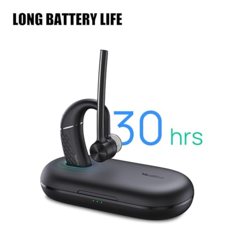 Yealink BH71 Pro Bluetooth 이어폰, 충전 케이스가 포함된 사무용 무선 헤드셋, 통화 시간 30시간, 소음 제거 마이크, 음소거 및 음성 제어, PC용 USB-A 동글, 팀과 함께 작동, 줌