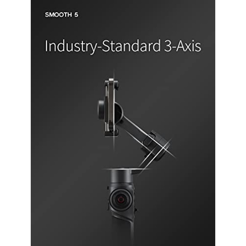 Zhiyun Smooth 5 스마트폰 짐벌, 그립 삼각대가 포함된 3축 핸드헬드 스마트폰 안정기, iPhone Android 휴대용 및 접이식용 AI 얼굴 추적, YouTube TikTok 비디오, FiLMiC Pro