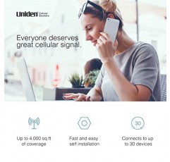 Uniden U65C 휴대폰 신호 부스터 | 야기/패널 안테나 - 50옴 | 3G/4G/LTE|5G 지원|최대 4,000평방피트|미국 모든 이동통신사용 - Verizon, AT&T, T-Mobile 등 | FCC 승인