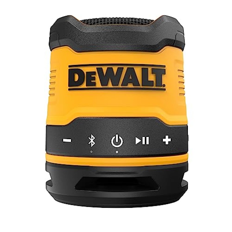 DEWALT 블루투스 스피커, USB-C 충전식, 작업 현장(DCR008), 블랙