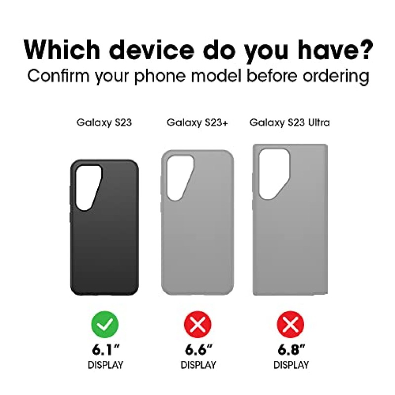 OtterBox Galaxy S23 번들: Defender 시리즈 스크린리스 케이스(블랙) 및 Alpha Flex 화면 보호기