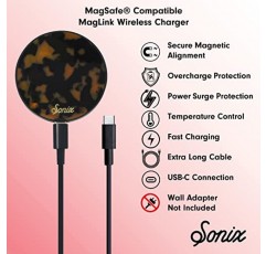 Sonix MagSafe 파워 스테이션, MagLink 충전기(브라운 토트) + 조절 가능한 휴대폰 스탠드(골드) + USB-C 어댑터