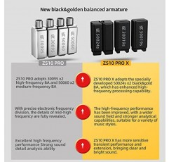 KZ ZS10 Pro X 이어폰형, 업그레이드된 4BA 1DD KZ 헤드폰 멀티 드라이버 이어폰 IEM, 합금 페이스플레이스 분리형 은도금 매립형 0.75mm 오디오파일용 2핀 케이블(어두움, 마이크 포함)…