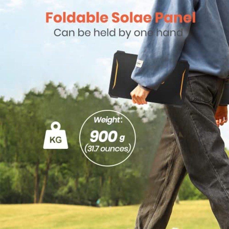 FlexSolar 30W 휴대용 태양 전지 패널, QC3.0(18W), DC 포트, 캠핑용 IP67 방수 단결정 야외 태양 전지 패널이 포함된 ETFE 접이식 태양 전지 패널 충전기 삼성 갤럭시 휴대폰 12/11/XS