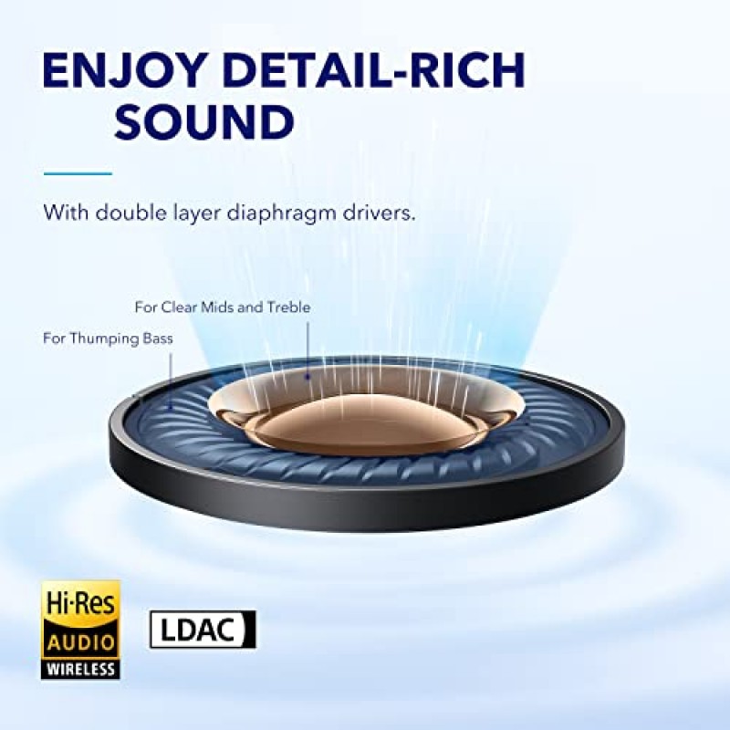 Anker Space A40의 Soundcore 자동 조정 가능한 능동형 소음 차단 무선 이어버드, 최대 98%까지 소음 감소, 50H 재생 시간, 고해상도 사운드, 편안한 착용감, 앱 사용자 정의, 무선 충전