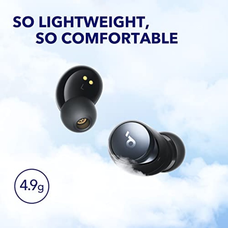 Anker Space A40의 Soundcore 자동 조정 가능한 능동형 소음 차단 무선 이어버드, 최대 98%까지 소음 감소, 50H 재생 시간, 고해상도 사운드, 편안한 착용감, 앱 사용자 정의, 무선 충전