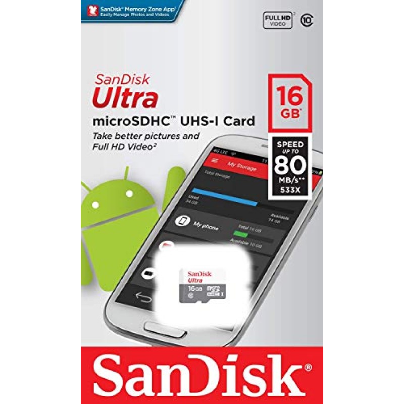 SanDisk Ultra SDSQUNS-016G-GN3MN 16GB(10팩) UHS-I 클래스 10 microSDHC 카드 번들, Stromboli 3.0 SD/TF 마이크로 리더를 제외한 모든 것(1) 포함