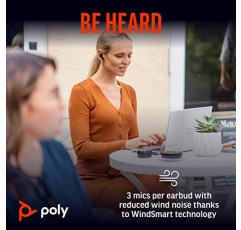 Poly Voyager Free 60+ UC True Wireless 이어버드(Plantronics) - 선명한 통화를 위한 소음 제거 마이크 - ANC - 터치 컨트롤이 포함된 스마트 충전 케이스 - iPhone, Android, PC/Mac, Zoom, Teams에서 작동 - Amazon 독점