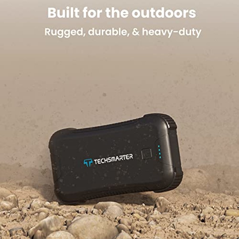 TECHSMARTER 30000mah 견고한 방수 45W USB-C PD 헤비듀티 보조베터리, 캠핑용 휴대용 충전기, 야외용 손전등 포함. iPhone, Galaxy, iPad, MacBook, Steam Deck과 호환 가능