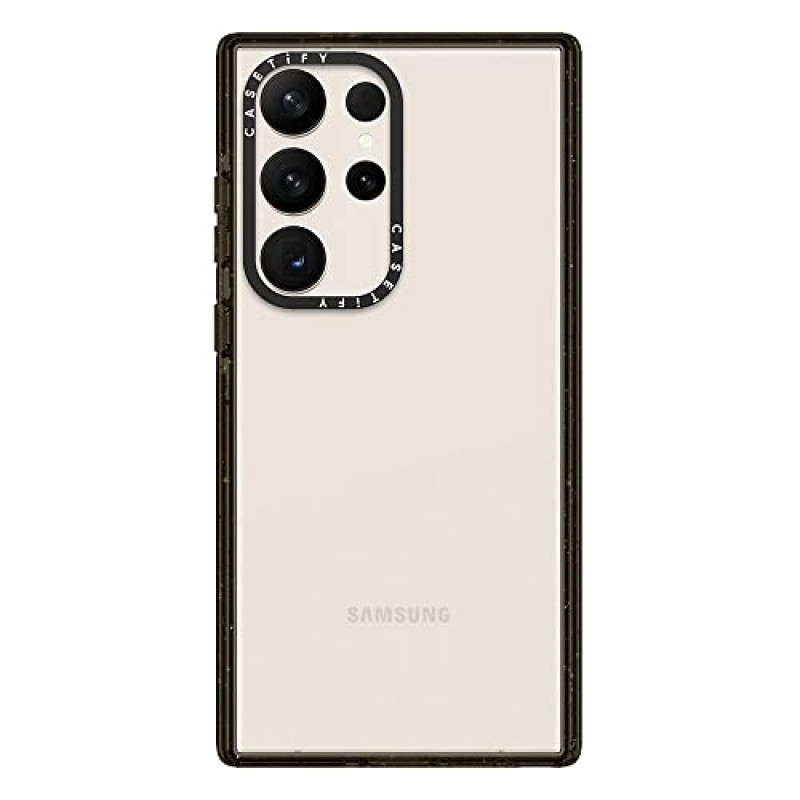 CASETiFY 임팩트 삼성 갤럭시 S23 울트라 케이스 [4X 군용 등급 낙하 테스트 완료 / 8.2ft 낙하 방지] - 클리어 블랙