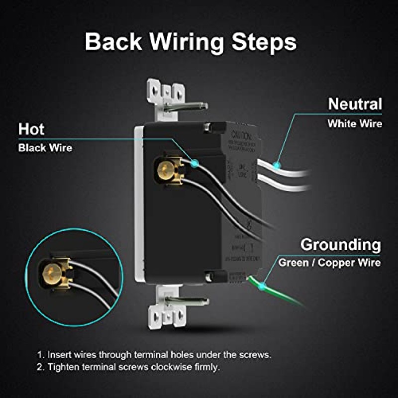 ELEGRP 30W 6.0Amp 3포트 USB 벽면 콘센트, USB Type C 및 Type A 포트가 있는 15Amp 콘센트, iPhone/iPad/Samsung/LG/HTC/Android 장치용 USB 충전기, UL 등록, 벽면 플레이트 포함, 6팩, 매트 브라운