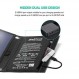 Nekteck 28W 휴대용 태양광 패널 충전기, USB-A 포트 2개, (최대 5V/4.0A) 24% 효율의 Maxeon 셀 태양광 충전기, IPX4 방수, iPhone 12/11/11pro/Xs, iPad, Samsung Galaxy 등과 호환 가능