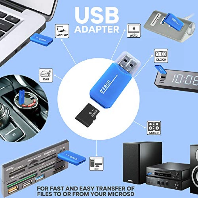 1TB 고속 마이크로 SD 카드 | USB 및 SD 카드 어댑터가 포함된 3개 팩 | 10MB/s 전송 속도 | 플러그 앤 플레이 | 모든 OS 호환 | 매우 안정적이고 안정적인 성능 | UHS-1 클래스 10