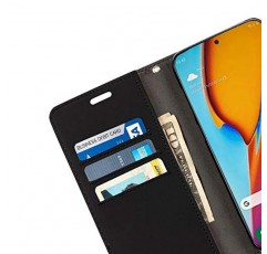 SafeSleeve EMF 보호 방사선 방지 Samsung Galaxy S20 Ultra 케이스: RFID 카드 홀더 차단 지갑, 조절 가능한 스탠드 휴대폰 케이스, 여성용 및 남성용 비건 가죽(검은색)