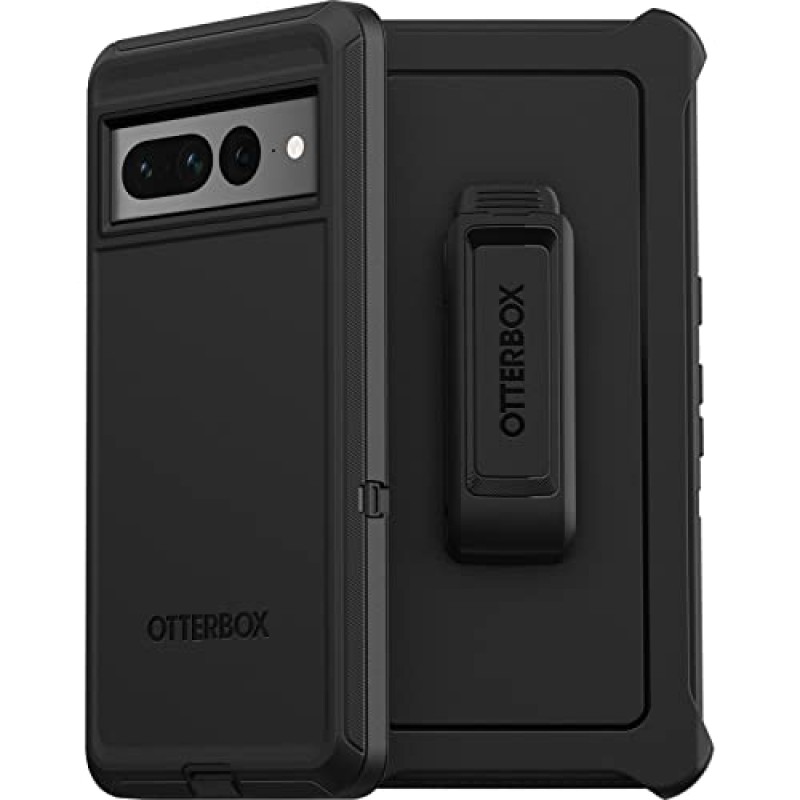 OtterBox Google Pixel 7 Pro Defender 시리즈 케이스 - 검정색, 견고하고 내구성이 뛰어나며 포트 보호 기능이 있으며 홀스터 클립 킥스탠드 포함