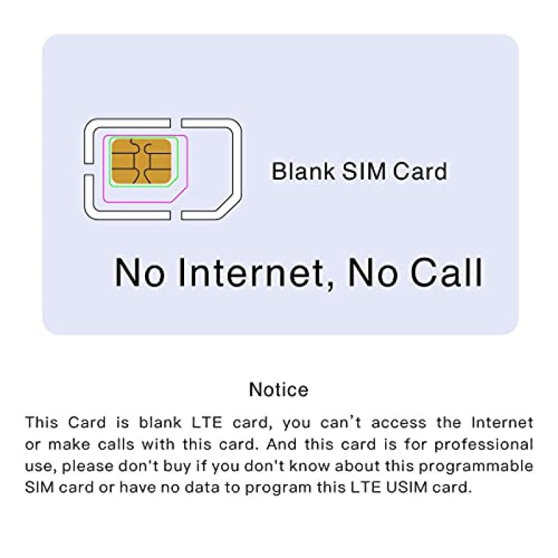 Gialer LTE 카드 프로그램 키트, SIM 카드 도구 및 액세서리에는 SIM 카드 리더기 1개 + 프로그래밍 가능한 USIM 카드 5개 + 미니 마이크로 나노 SIM 카드 어댑터 키트 1개 + 최신 GRSIM 소프트웨어 프로그래머 도구가 포함됩니다.