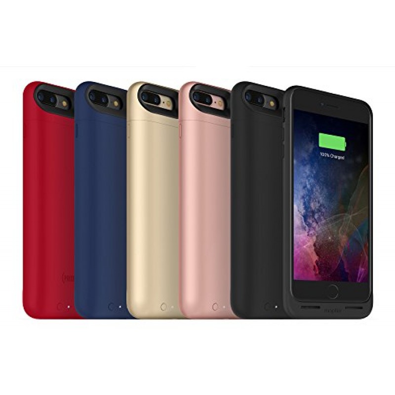 mophie 3679_JPA-IP7P-BLK Juice Pack Wireless - Qi 무선 충전 - Apple iPhone 8 Plus 및 7 Plus용 보호용 배터리 팩 케이스 - 블랙