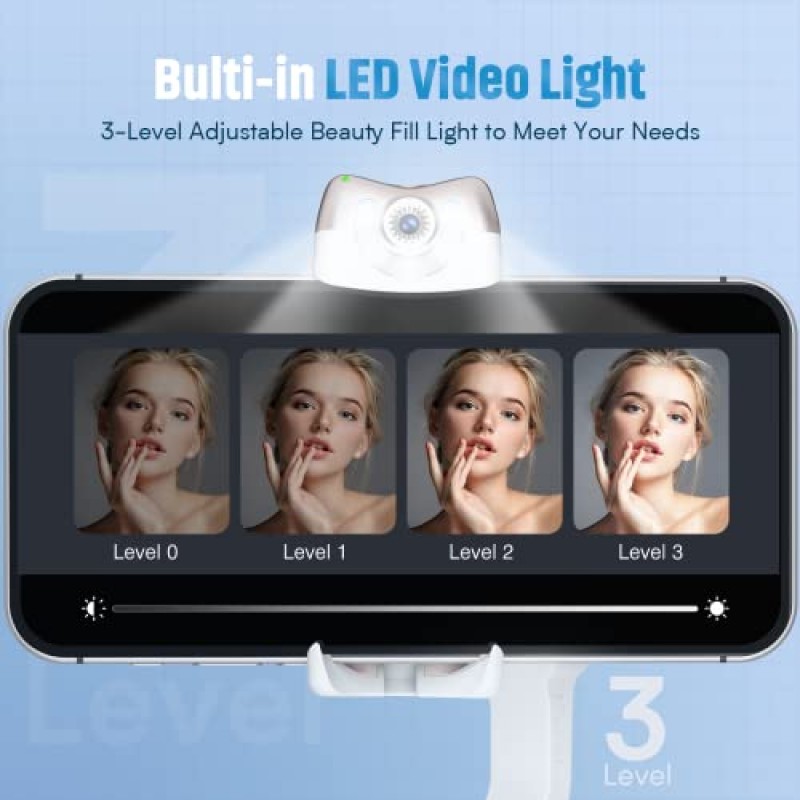 AI 추적 센서가 포함된 스마트폰용 짐벌 안정기, iPhone 14 Pro Max/Samsung S22+ 스트림 라이브 비디오 Vlog용 인셉션 타임랩스가 포함된 3축 경량 접이식 휴대폰 안정기, iSteady V2