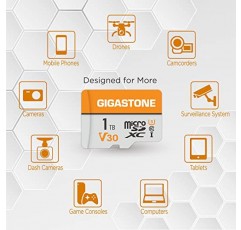 Gigastone 1TB 마이크로 SD 카드, 4K 비디오 프로, GoPro, 감시, 보안 카메라, 액션 카메라, 드론, 140MB/s MicoSDXC 메모리 카드 UHS-I V30 클래스 10