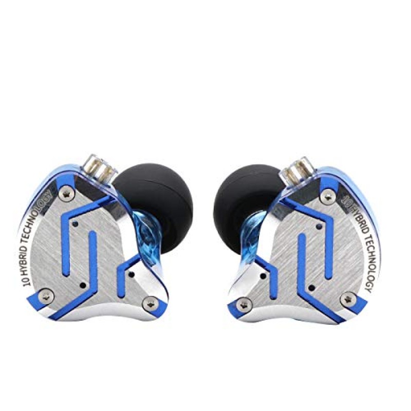 Linsoul KZ ZS10 Pro 이어폰형(마이크 포함, 글레어 블루) +KZ 3.5mm 플러그 2핀 분리형 OFC 편조 케이블(마이크 포함)