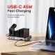 여러 장치를 위한 Unitek 충전 스테이션 Apple - 2개의 PD 20W 및 PD 45W 포트가 있는 멀티 USB C 충전기 독, iPhone, iPad, Samsung, 태블릿 등을 위한 장치 구성 도우미 고속 충전 도킹