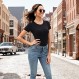 MLYENX 5 팩 바디 슈트 여성용 반팔 라운드 넥 캐주얼 스트레치 기본 티셔츠 바디 슈트 셔츠